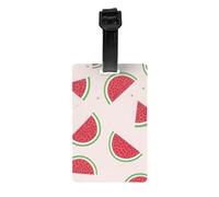 Durable PVC Luggage Tag with Full Pink Watermelon Print Design for Easy Bag Identification and Travel Accessories