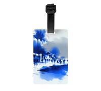 Durable PVC Luggage Tag with Full Silent Town Print Design for Easy Bag Identification and Travel Accessories