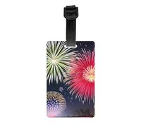 Durable PVC Luggage Tag with Full Splendid Fireworks Print Design for Easy Bag Identification and Travel Accessories