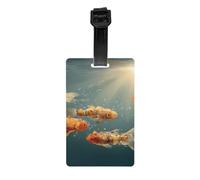 Durable PVC Luggage Tag with Full Strange Little Fish Print Design for Easy Bag Identification and Travel Accessories