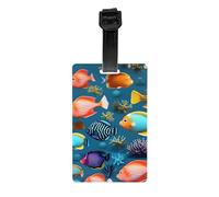 Durable PVC Luggage Tag with Full Submarine Reef Fish Print Design for Easy Bag Identification and Travel Accessories