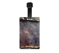 Durable PVC Luggage Tag with Full Twilight Gold Print Design for Easy Bag Identification and Travel Accessories