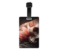Durable PVC Luggage Tag with Full Twilight Skull Print Design for Easy Bag Identification and Travel Accessories