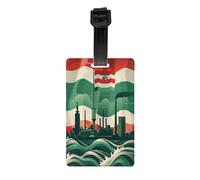 Durable PVC Luggage Tags Personalized Bag Tags for Suitcases, Travel and More Easy to Identify, Full-Print Design Flag of North Rhine Westphalia State