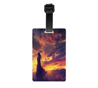Durable PVC Luggage Tags Personalized Bag Tags for Suitcases, Travel and More Easy to Identify, Full-Print Design The Sky is Filled with Rosy Glow