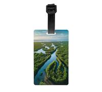 Durable PVC Luggage Tags Personalized Bag Tags for Suitcases, Travel and More Easy to Identify, Full-Print Design Mangrove