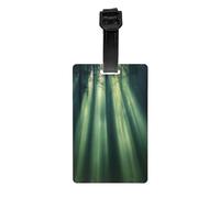 Durable PVC Luggage Tags Personalized Bag Tags for Suitcases, Travel and More Easy to Identify, Full-Print Design The Forest in The Morning