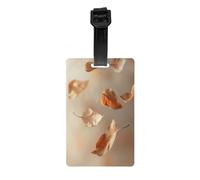 Durable PVC Luggage Tags Personalized Bag Tags for Suitcases, Travel and More Easy to Identify, Full-Print Design Fallen Leaves