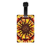 Durable PVC Turning The Flame Print Luggage Tag with Detachable Wristband for Easy Identification and Multifunctional Use