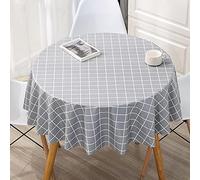 Durable PVC Wipe Clean TableclothAntiHot Rectangular Folding CoversGray 180cm RoundPerfect for Dining Outdoor Events & Easy Maintenance