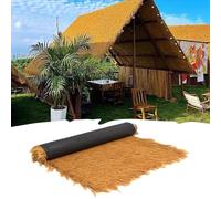 Durable Realistic Palm Thatch Panels, UV-Resistant Artificial Thatch Roll For Roofs & Walls PE Thatch Roofing For Tiki Bars, Gazebos & Patio Decoration(Size:1m*10m)