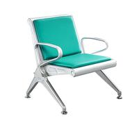 Durable Reception Bench with Armrests - Comfortable Waiting Room Seating for Office Beauty Salon Barber Shop Bank & Airport - Stylish Cyan Guest Seats