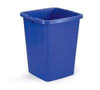 Durable Recycling Bin Durabin, 90 Litre, Blue, Food and Freezer Safe | for Waste Collection or Recycling, Carry Handles, 610 x 520 x 490mm, Can be Combined with Durabin Trolley, Made in Poland