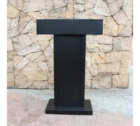 Durable Red Iron Lectern Stand with 2-Tier Storage & Edge Stopper - Perfect Podium for Churches, Presenters, Emcees & Chaplains - Ideal for Public Speaking Events