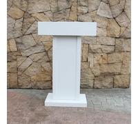 Durable Red Iron Lectern Stand with 2-Tier Storage & Edge Stopper - Perfect Podium for Churches, Presenters, Chaplains & Emcees - Ideal Public Speaking Platform