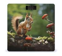 Durable Red Squirrel on Small Green Hill Digital Scales for Body Weight Highly Accuracy Bathroom Scale with LCD Display Easy to Read Battery Powered Weight Scale for People