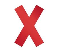 Durable Removable Self-Adhesive X Warning Stickers - Safety Signage & Stickers - Perfect for Hospitals - Pack of 5 - Red - 135 x 0.2 x 193mm