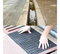 Durable Resin Plastic Outdoor Drainage Grate Covers, Square Replacement for Sewer Channels & Driveways, Ideal for Basements & Catch Basins