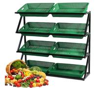 Durable Retail Display Rack for Fruits & Vegetables Stylish Market Shelf & Kitchen Merchandiser for Grocery Store Storage Solutions Perfect for Maximizing Visibility & Sales.