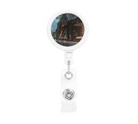 Durable Retractable Badge Holder for Work Staff Campus with Unique Breezes of the Mountain Print Design