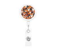Durable Retractable Badge Holder for Work Staff Campus with Unique Lots of Cartoon Little Foxes Print Design