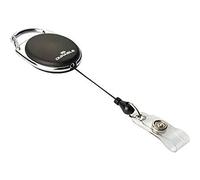 Durable STYLE Secure Retractable Clip Badge Reel for ID & Keys | 10 Pack | Black