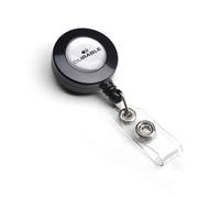 Durable Retractable Clip Badge Reel for Id Cards & Keys - 10 Pack - Black Durable Black 10 Pack