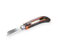 Durable Retractable Utility Knife with Ergonomic Handle and Multi-Position Lockable Blade, Including Two Sharp Replacement Blades. Length: 17cm.