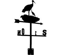 Durable Retro Crane Silhouette Weather Vane Garden Wind Direction Indicator Metal Weathervane Patio Yard Wind Vane Measuring Tool Supplies Craft Decoration