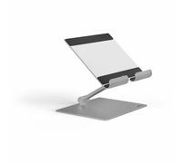 DURABLE Rise Tablet Stand, Up to 13" Screen Support, 2.20 lb Load Capacity, 8.07"H x 6.69"W x 5.39"D, Tabletop, Aluminum, Silver