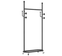 Durable Rolling Garment Rack Modern Metal Clothes Hanger for Small Spaces Portable Bedroom nizer Stylish Coat Stand (Size: 120x30x165CM Color: Black)
