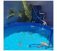 Durable Round Above Ground Canvas Koi Pond & Family Pool - Multi-Use Outdoor Fish Farming, Pet Bathing, Kids Wading & Water Irrigation (Includes Accessories)