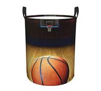 Durable Round Single-Layer Basketball Arena Laundry Basket/Dirty Clothes Bag - Oxford Fabric, Water-Resistant, Easy To Clean