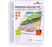 Durable rPP Punched Poly Pockets A4, Pack of 100, Transparent | Document Wallets with Universal Punching, Protects Documents, Top Opening for Easy Insertion, Made in Germany