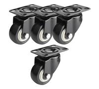 Durable Rubber Furniture Casters, 4-Pack, Swivel Wheels 40mm-125mm, Silent & Wear-Resistant, with/without Brake, Ideal for Home & Office Use