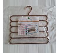Durable Sana Plastics Multilayer, Multipurpose, 5 Layer Clothes Hanger, Closet Organizer for Pants, Jeans, Trouser, Tie, Skirt, Scarf, Abaya, Towel, Shawl (Brown), 13''