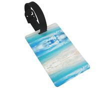 Durable Scenic sea Water Print Luggage Tag with Full Back Privacy Cover â€“ Bright ID Labels for Suitcases, and Backpacks
