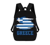Durable Schools Backpack Greece Flag Rucksack Polyester Knapsack for Hiking, Travel, Work, 42X32X14Cm