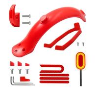Durable Scooter Mudguard for M365 M187 1S Pro Electric Scooter Tire Splash Fender with Rear Taillight Back Guard(Red sets)