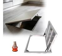 Durable Seamless Steel Floor Hatch Cover - Concealed Inspection Door with Suction Cups 26x22in Detachable Access Panel for Easy Basement Access Hidden Floor Solution