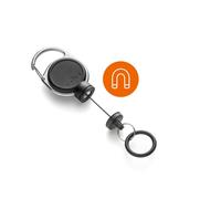 Durable Secure Magnetic Carabiner Badge Reel for Keys & Hand Sanitiser | Black