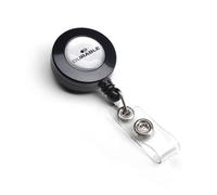Durable Retractable Badge Reel ID Card Key Holder Black Pack of 10