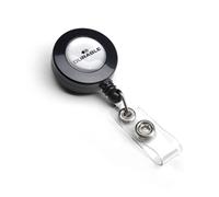 Durable Badge Reel in Charcoal - Pack of 10 - Retractable Badge Holder - For Securely Holding Name Badges, Security Passes, Key Fobes, etc.
