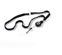 Durable Secure Retractable ID Badge Reel and Soft Breakaway Lanyard | Black