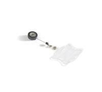 Durable Security Pass Holder with Badge Reel 54x85mm Clear (Pack of 10) 801119