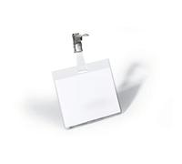 Name Badge 60 x 90mm Security Fastener with Clip Clear Pack 25