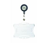 Durable Security ID Badge Holder with Retractable Reel 54x85mm Clear Pack of 10