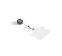 Durable Acrylic Security Pass ID Card Holders with Reel 10 Pack Clear