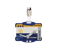 Durable Duo Security Pass Holder 54 x 85 mm Blue | Holds Up to 2 ID/Security Cards | Pack of 25 | Ideal for Holding Swipe Cards, ID Cards, etc.