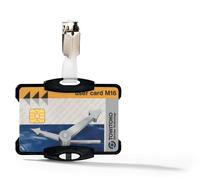DURABLE Pass Holder Dual Security with Clip 54x85mm Black Pack of 25 8118/01